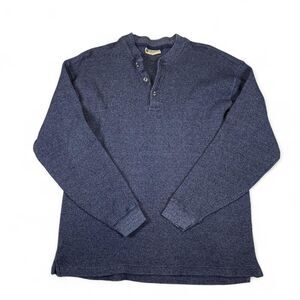 Northwest Territory Henley Men L Blue Thermal Cotton Vintage Casual Outdoor